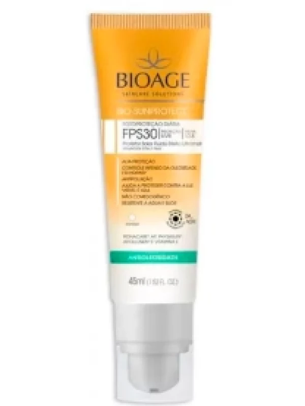 Protetor Solar Facial Antioleosidade Incolor Bioage Bio Sunprotect - FPS 30 45ml